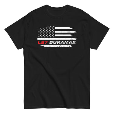 LB7 Duramax T-Shirt With American Flag Design - in black